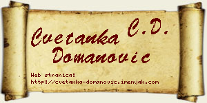 Cvetanka Domanović vizit kartica